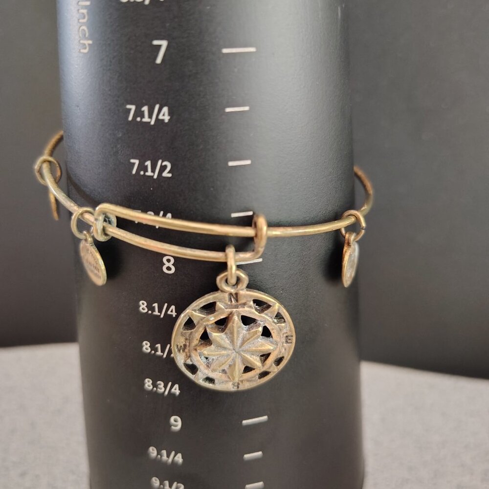 Alex and Ani Compass Gold Charm Bracelet Bangle 158 - Picture 2 of 3
